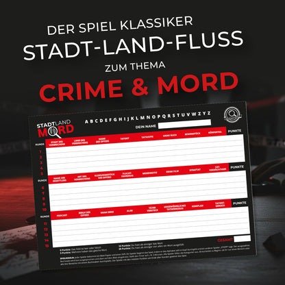 Stadt Land Mord – Spielblock